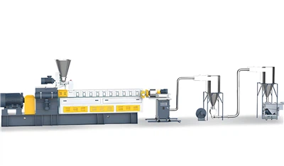 Extrusora de doble cargol amb línia de pelletització de refrigeració per aire